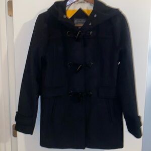 NWOT Pendleton Hooded Pea Coat Black Sz Med